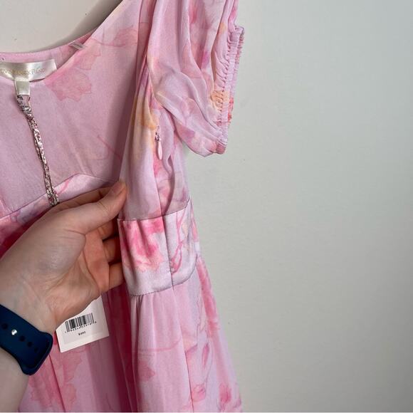 NEW LoveShackFancy Pink Floral Angie Midi Dress 6 - Picture 10 of 14